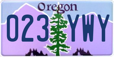 OR license plate 023YWY