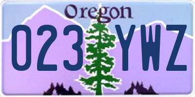 OR license plate 023YWZ