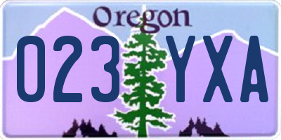 OR license plate 023YXA