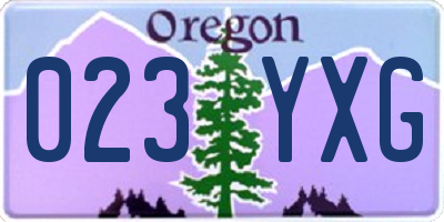 OR license plate 023YXG