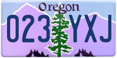 OR license plate 023YXJ