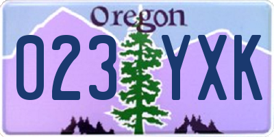 OR license plate 023YXK