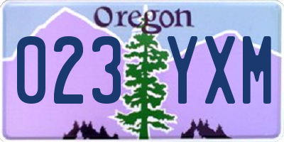 OR license plate 023YXM
