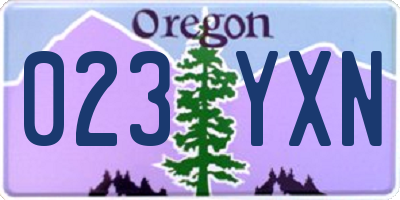 OR license plate 023YXN
