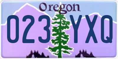 OR license plate 023YXQ