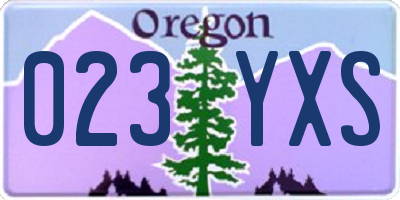 OR license plate 023YXS