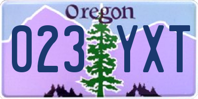 OR license plate 023YXT