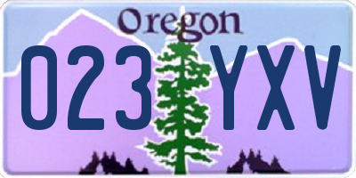 OR license plate 023YXV