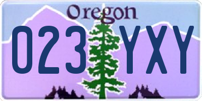 OR license plate 023YXY