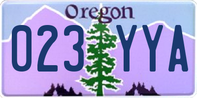 OR license plate 023YYA