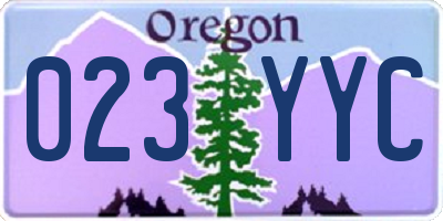 OR license plate 023YYC