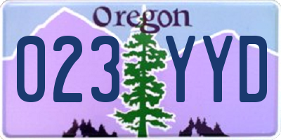 OR license plate 023YYD