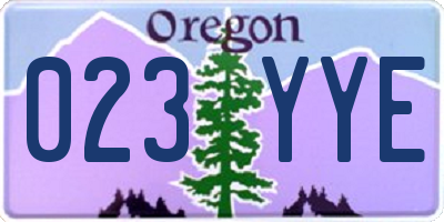 OR license plate 023YYE
