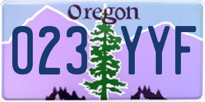 OR license plate 023YYF