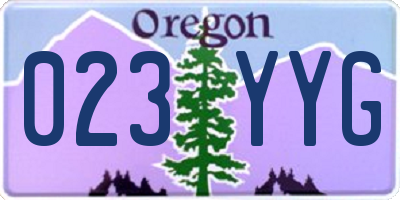 OR license plate 023YYG