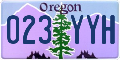 OR license plate 023YYH