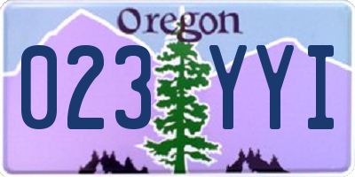 OR license plate 023YYI