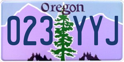 OR license plate 023YYJ