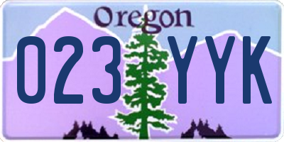 OR license plate 023YYK