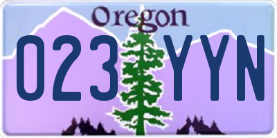 OR license plate 023YYN