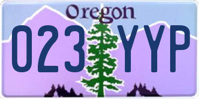OR license plate 023YYP