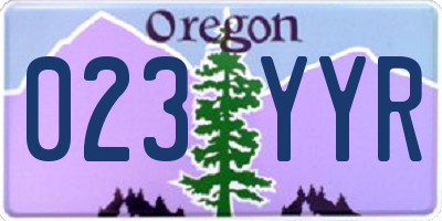 OR license plate 023YYR