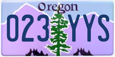 OR license plate 023YYS