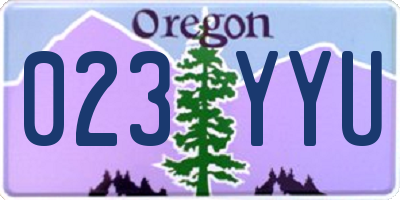 OR license plate 023YYU