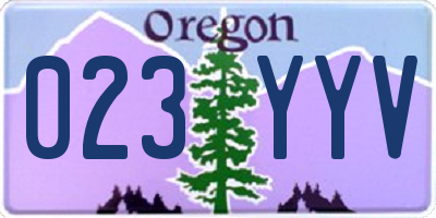 OR license plate 023YYV