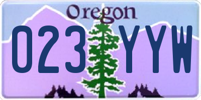 OR license plate 023YYW