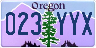 OR license plate 023YYX