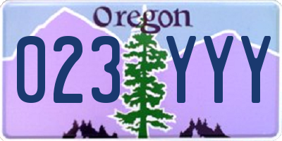 OR license plate 023YYY
