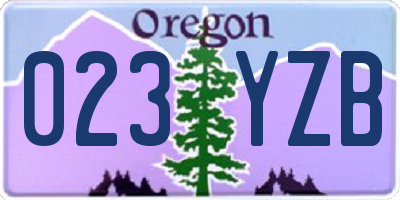 OR license plate 023YZB