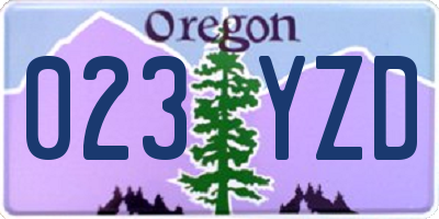 OR license plate 023YZD