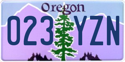 OR license plate 023YZN