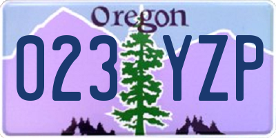 OR license plate 023YZP