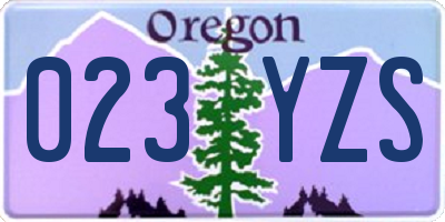 OR license plate 023YZS