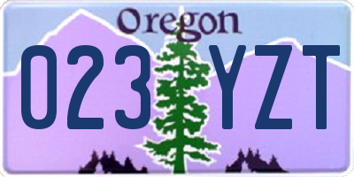 OR license plate 023YZT