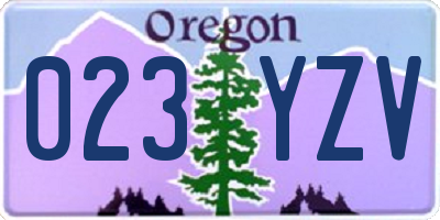 OR license plate 023YZV