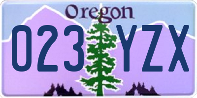 OR license plate 023YZX