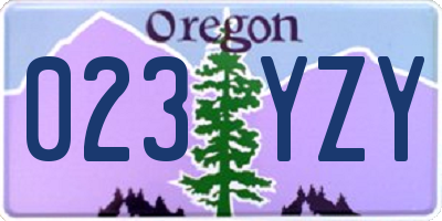 OR license plate 023YZY