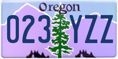 OR license plate 023YZZ