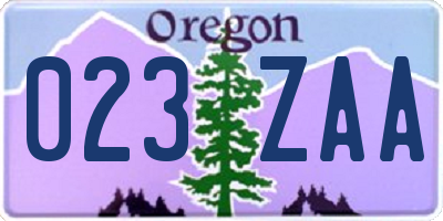 OR license plate 023ZAA