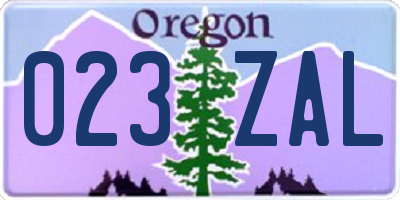 OR license plate 023ZAL