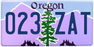 OR license plate 023ZAT
