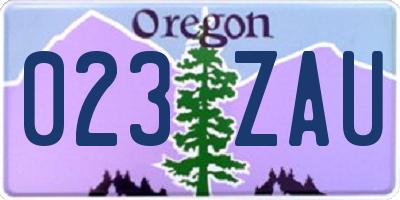 OR license plate 023ZAU