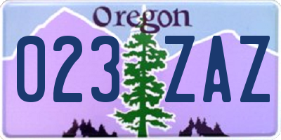 OR license plate 023ZAZ
