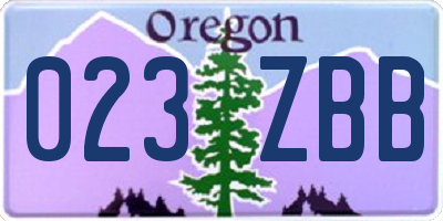 OR license plate 023ZBB