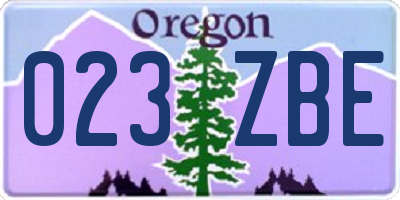 OR license plate 023ZBE