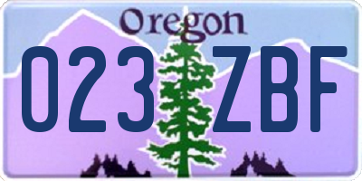 OR license plate 023ZBF
